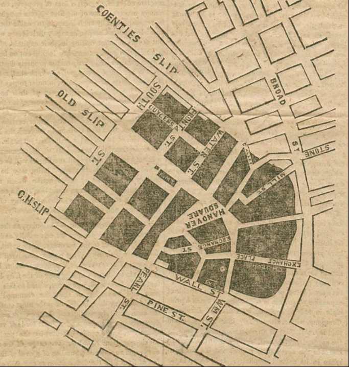 il grande incendio di New York del 1835 New York Historical Society ruins