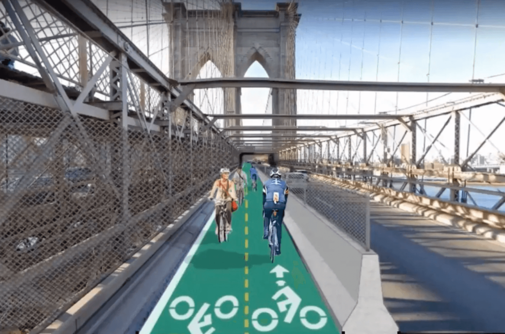 New York in bicicletta: nuova pista ciclabile sul ponte di Brooklyn